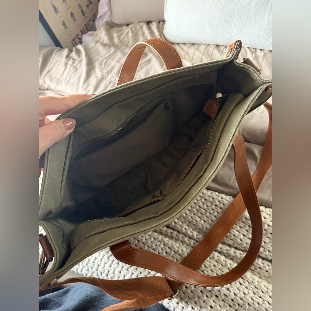 Olive Green Messenger Bag - Picture 4 of 6